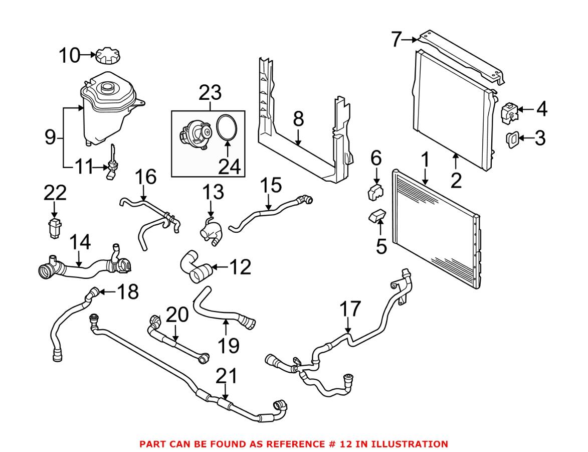 BMW Radiator Coolant Hose - Upper 17127589728